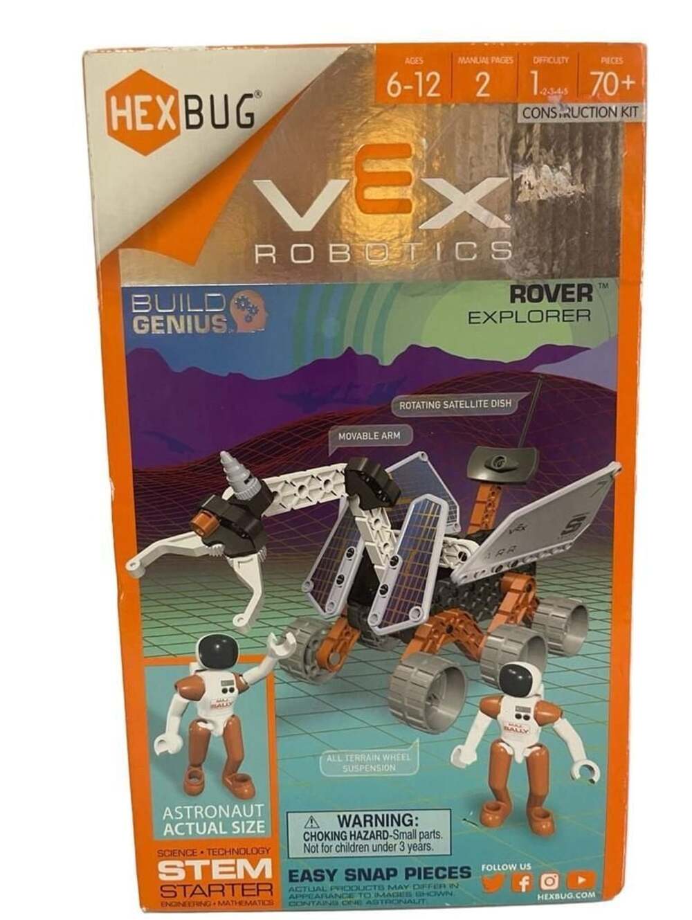 Hexbug VEX Robotics Rover Explorer STEM Construction Kit 70+ Pieces